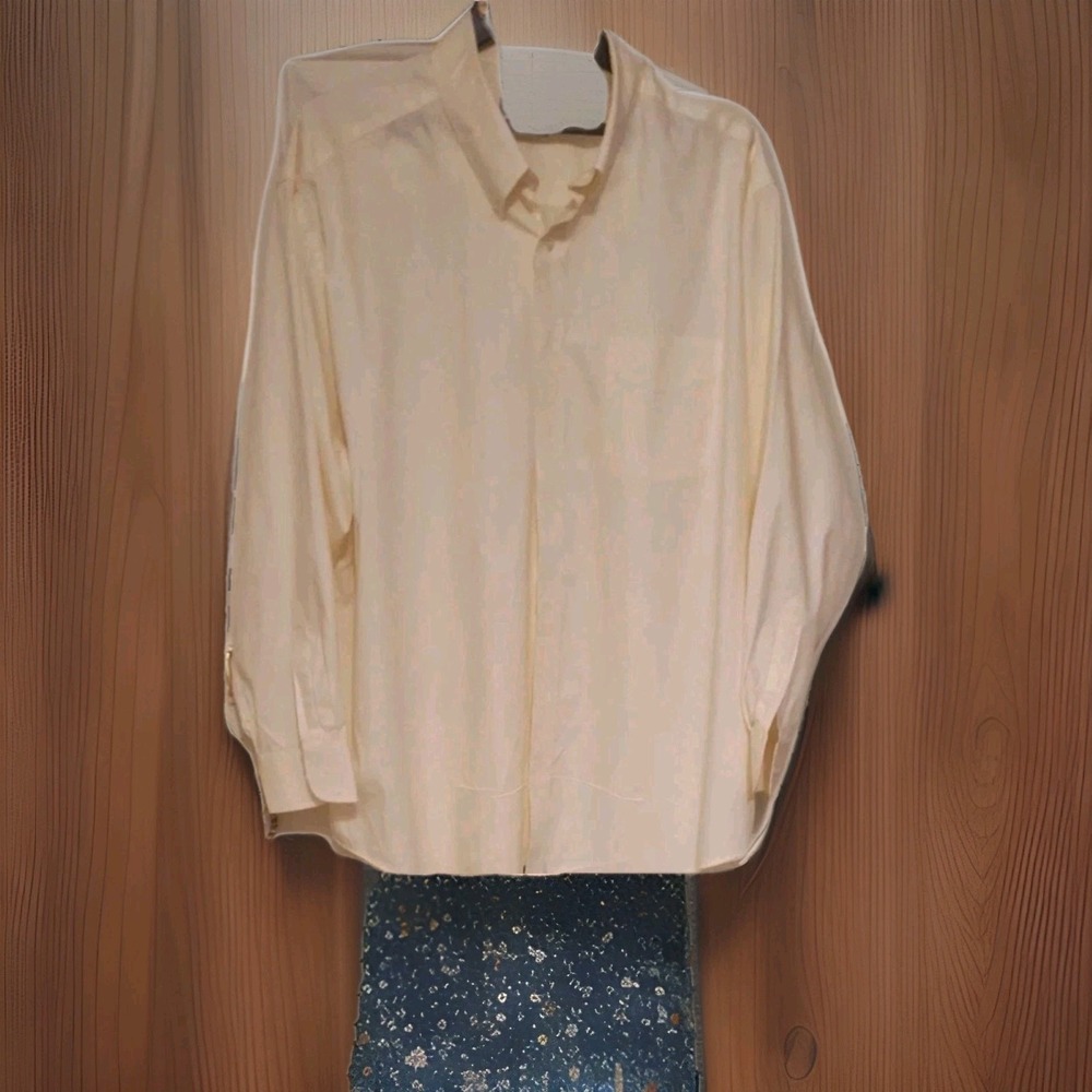 Man's Club Room Pale Yellow Dress Shirt 18 1/2 34 /35 Sleeve-G 001